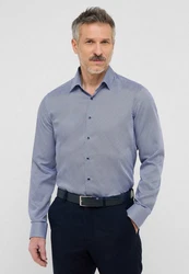 Eterna Langarmhemd SLIM FIT NON IRON Dunkelblau/Hellblau/Blau/Grau
