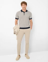 Brax Kurzarmhemd Style PASCAL Blau/Dunkelblau/Beige/Schwarz