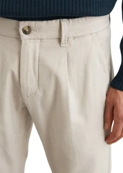 Marc O'Polo Chinohose mit Bundfalten-Details Khaki/Beige