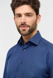 Eterna Langarmhemd COMFORT FIT NON IRON Dunkelblau/Blau