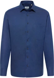 Eterna Langarmhemd COMFORT FIT NON IRON Dunkelblau/Blau