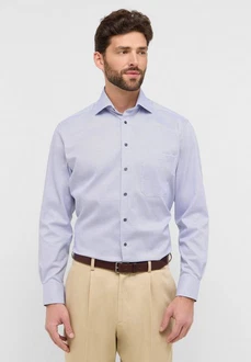 Eterna Langarmhemd COMFORT FIT NON IRON Lila/Dunkelblau/Fliederfarben