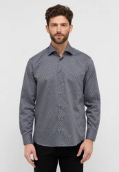 Eterna Langarmhemd COMFORT FIT NON IRON (bügelfrei) Dunkelblau/Grau/Blau/Hellblau