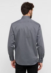 Eterna Langarmhemd COMFORT FIT NON IRON (bügelfrei) Dunkelblau/Grau/Blau/Hellblau