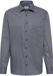 Eterna Langarmhemd COMFORT FIT NON IRON (bügelfrei) Dunkelblau/Grau/Blau/Hellblau