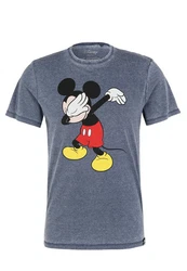 Recovered T-Shirt Disney Mickey Mouse Design Grau/Dunkelblau/Blau