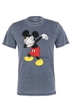 Recovered T-Shirt Disney Mickey Mouse Design Grau/Dunkelblau/Blau