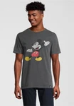 Recovered T-Shirt Disney Mickey Mouse Posing Design Dunkelgrau/Hellgrau/Grau