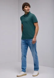 STREET ONE MEN Poloshirt Grün/Türkis/Dunkelgrün