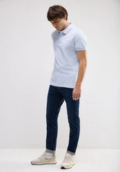 STREET ONE MEN Poloshirt Blau/Hellblau/Weiß