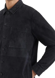 Marc O'Polo Lederjacke Schwarz/Dunkelgrau/Grau/Dunkelblau