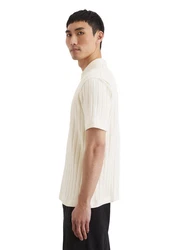 Marc O'Polo Poloshirt mit Rippstruktur Weiß/Beige/Khaki/Dunkelblau