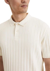 Marc O'Polo Poloshirt mit Rippstruktur Weiß/Beige/Khaki/Dunkelblau