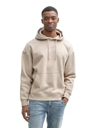 TOM TAILOR Denim Sweatshirt Relaxed Hoodie Beige/Khaki/Braun