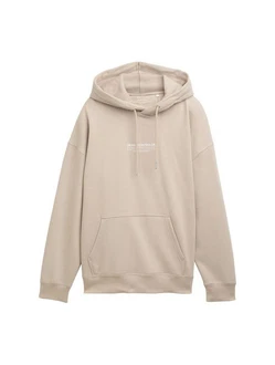 TOM TAILOR Denim Sweatshirt Relaxed Hoodie Beige/Khaki/Braun