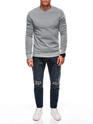 Edoti Sweatshirt mit Rundhalsausschnitt Grau/Dunkelgrau