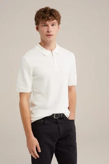 WE Fashion Poloshirt Weiß/Creme/Khaki WE Fashion Poloshirt Weiß/Creme/Khaki