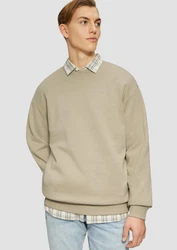 QS Sweatshirt mit Logo-Stickerei Beige/Khaki/Braun