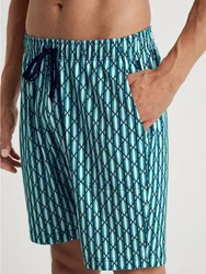 CALIDA Pyjamashorts RMX Sleep Herren Grün/Türkis/Blau