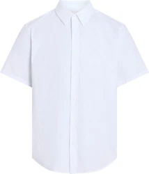Calvin Klein Kurzarmhemd SS SOLID STRETCH CLASSIC SHIRT Weiß/Hellblau