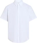 Calvin Klein Kurzarmhemd SS SOLID STRETCH CLASSIC SHIRT Weiß/Hellblau