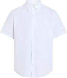 Calvin Klein Kurzarmhemd SS SOLID STRETCH CLASSIC SHIRT Weiß/Hellblau