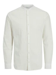 Jack & Jones Langarmhemd JJEBREEZE BAND SHIRT LS SN Weiß/Khaki
