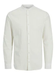 Jack & Jones Langarmhemd JJEBREEZE BAND SHIRT LS SN Weiß/Khaki