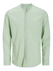 Jack & Jones Langarmhemd JJEBREEZE BAND SHIRT LS SN Hellgrün/Grün