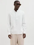 Jack & Jones Langarmhemd JJESUMMER HALF PLACKET SHIRT LS SN Weiß/Creme
