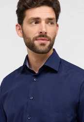 Eterna Langarmhemd Modern Fit Comfort Fit Non Iron Dunkelblau/Blau