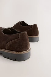 Next Schuh mit Blatteinsatz und Profilsohle Schnürschuh Braun/Dunkelbraun