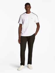 Tommy Hilfiger Kurzarmshirt GLOBAL STRIPE TAPE TEE Weiß/Creme/Dunkelrot/Rot/Lila