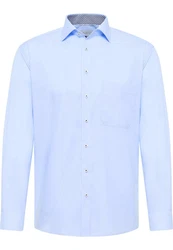 Eterna Langarmhemd Modern Fit Comfort Fit Non Iron Hellblau