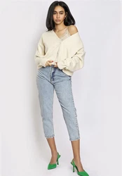 freshlions Strickjacke Aylen Weiß/Beige/Khaki