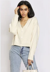freshlions Strickjacke Aylen Weiß/Beige/Khaki