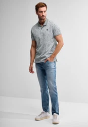 STREET ONE MEN Poloshirt Grau/Schwarz