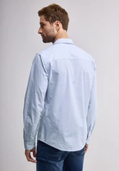 STREET ONE MEN Langarmhemd Hellblau/Blau