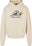 Merchcode Kapuzensweatshirt Summer - Make waves Ultra Heavy Hoody (1-tlg) Beige/Khaki/Weiß/Creme