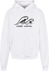 Merchcode Kapuzensweatshirt Summer - Make waves Ultra Heavy Hoody (1-tlg) Weiß/Creme