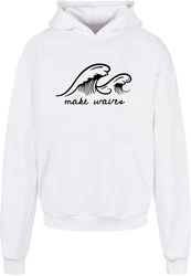 Merchcode Kapuzensweatshirt Summer - Make waves Ultra Heavy Hoody (1-tlg) Weiß/Creme