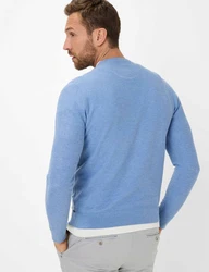 Brax Strickpullover Hellblau/Grau/Blau