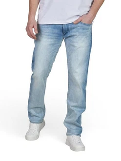 Replay Straight-Jeans Herren Grover Denim Hose Hellblau/Blau