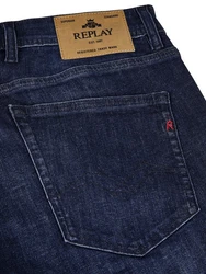 Replay Straight-Jeans Herren Grover Denim Hose Dunkelblau/Blau/Lila