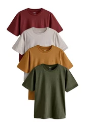 Next Bandeau-Bikini-Top T-Shirts (4er-Pack) Dunkelgrün/Khaki/Beige/Bordeaux