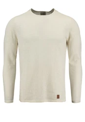Key Largo Rundhalspullover MST KLGIANCARLO Weiß/Khaki/Creme/Beige