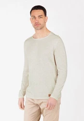 Key Largo Rundhalspullover MST KLGIANCARLO Weiß/Khaki/Creme/Beige