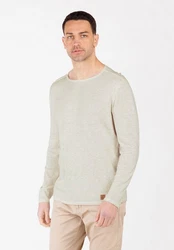 Key Largo Rundhalspullover MST KLGIANCARLO Weiß/Khaki/Creme/Beige