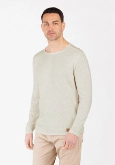 Key Largo Rundhalspullover MST KLGIANCARLO Weiß/Khaki/Creme/Beige Key Largo Rundhalspullover MST KLGIANCARLO Weiß/Khaki/Creme/Beige