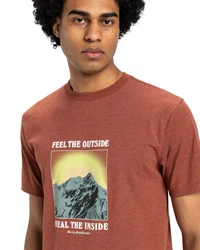 Quiksilver T-Shirt Feel The Outside Braun/Dunkelrot/Orange/Rot/Bordeaux
